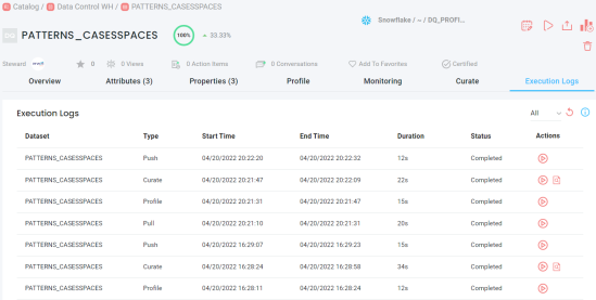 Viewing Execution Logs
