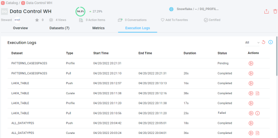 Viewing Execution Logs