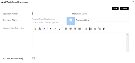 Add Test Case Document Metadata Level Test Case
