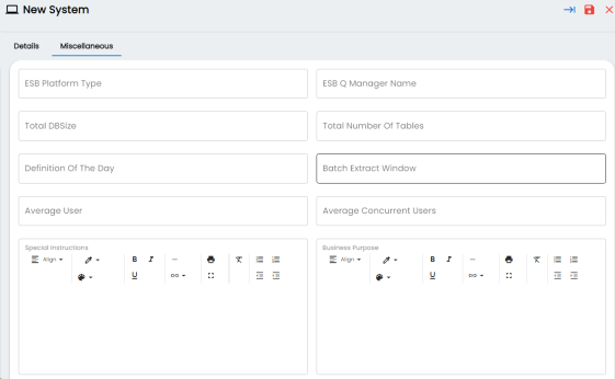 Create System Misc Tab