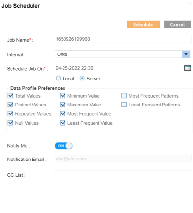 Data Profiling Job Scheduler