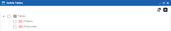 Delete Tables Page