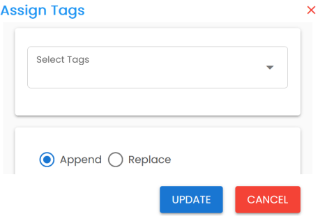 Grid View Assign Tag Page