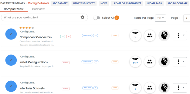 Marketplace Select Assets for Compare