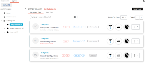 Marketplace View Asset List