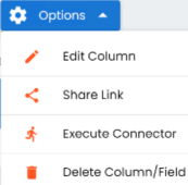 Metadata Column Options Drop List