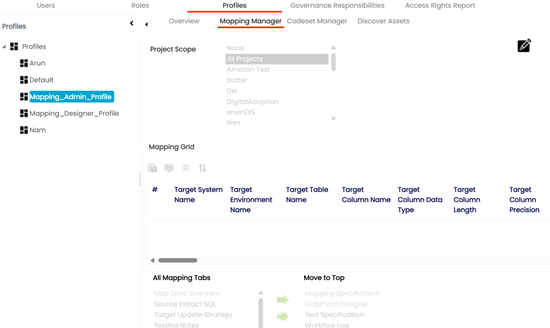 Setting Mapping Specification Grids