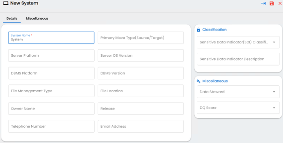 New System Window