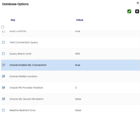 Oracle Wallet Database Options