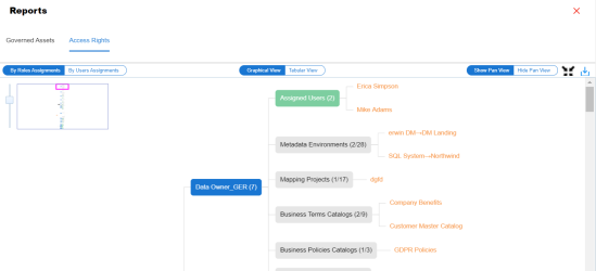 Reports Access Rights Tab