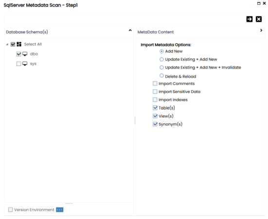 Scanning Metadata Step 1