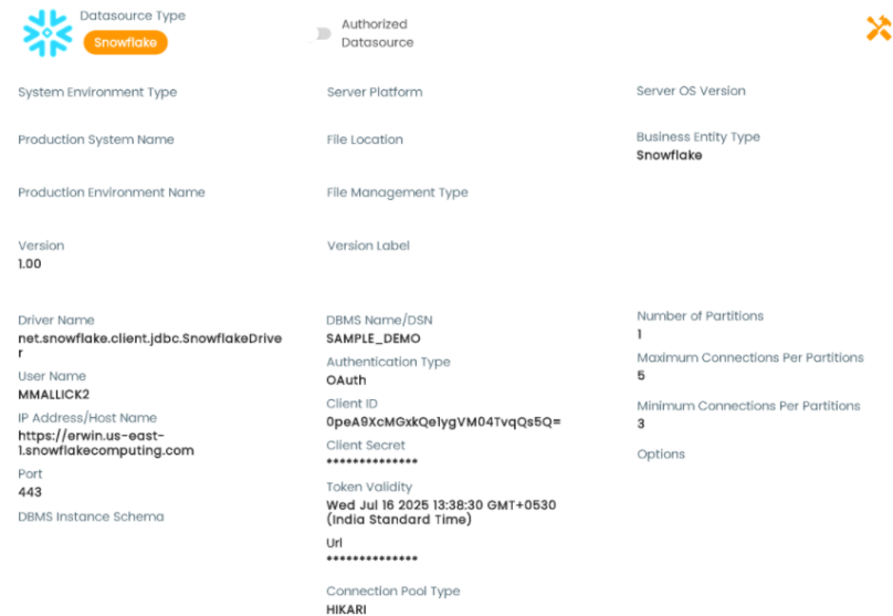 Snowflake Oauth Environmentdetails