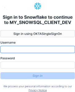 Snowflake Login Page