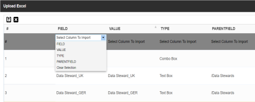 Upload Excel Data Select