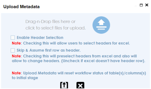 Upload Metadata Page