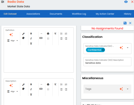 Erwinai Dataset Edit Page