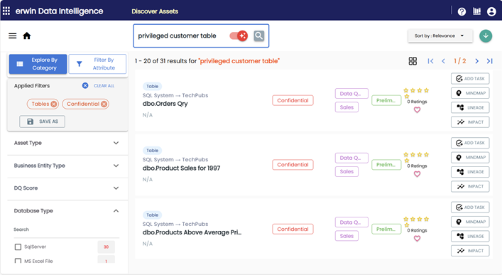Query Erwin Searching and Filtering