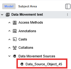 New data source object Data_Source_Object_45 added under the Data Movement Sources node.