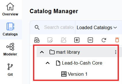 Lead-to-Cash Core model with Version 1 saved in the mart library