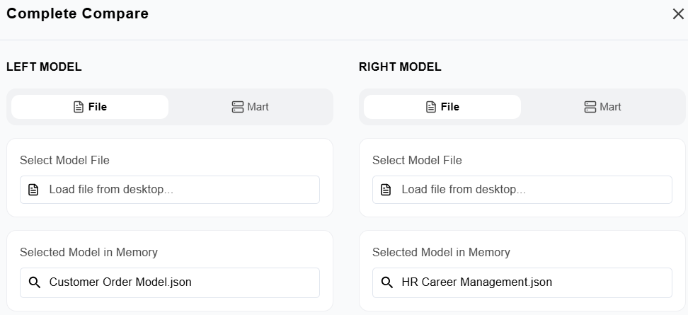 Model loaded from a local file and displayed under Selected Model in Memory