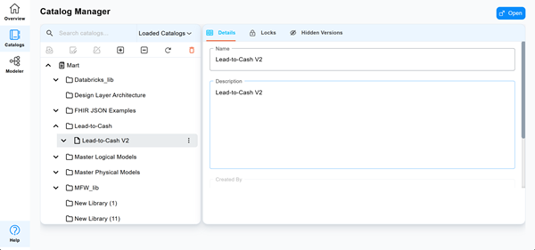 Catalog Manager displaying Models