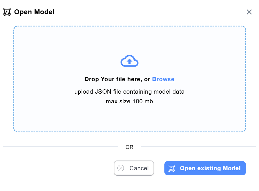 Open Model dialog