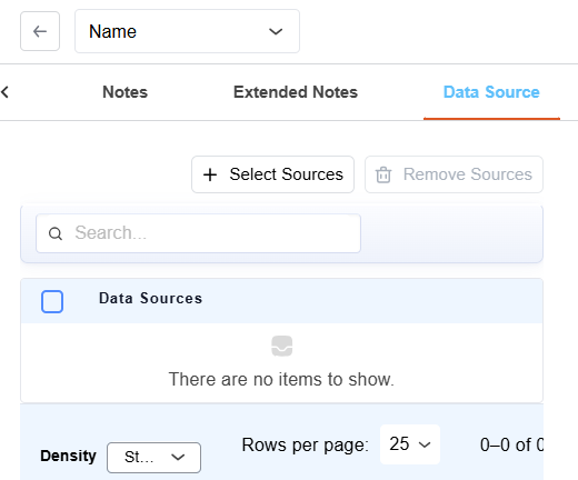 Column editor for the Name column with the Data Source tab selected
