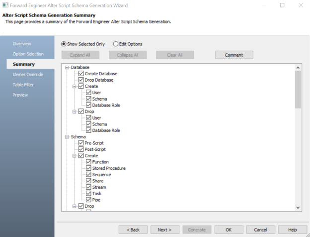 Alter Script/Schema Generation