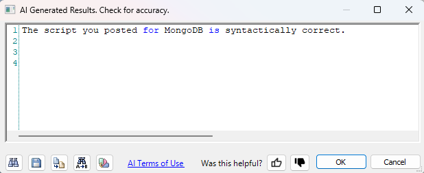 Aivalidate Result Syntactically Correct