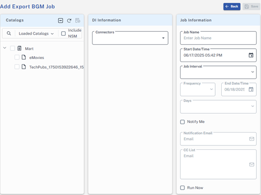Dmconnectdi Exportbgmjob