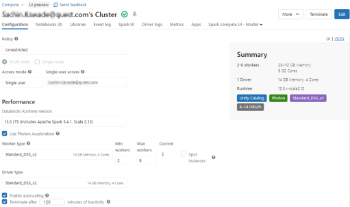 Databricks Unity Catalog Config