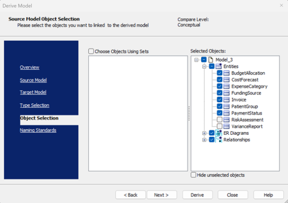 Derivemodelobjectselectionft