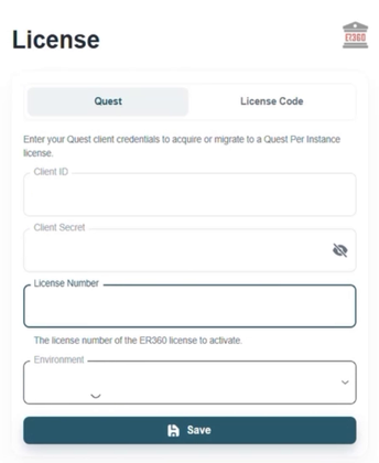 ER360 License page