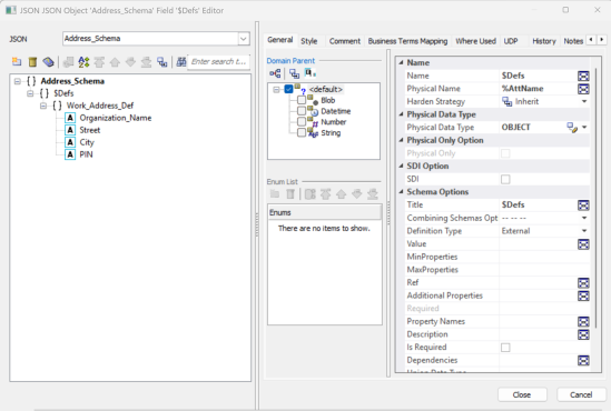 Json Definition External Type