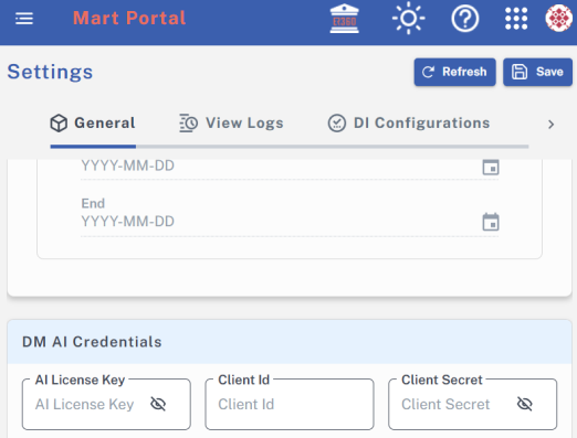 Martportal Settingsmodule Dmaicredentialsfield