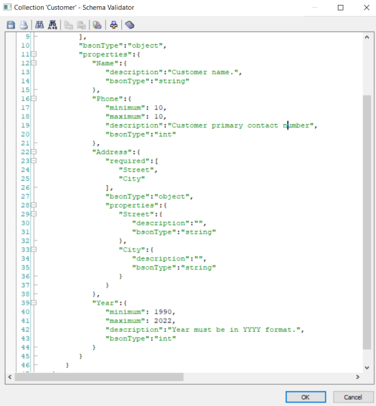MongoDB Schema Validation