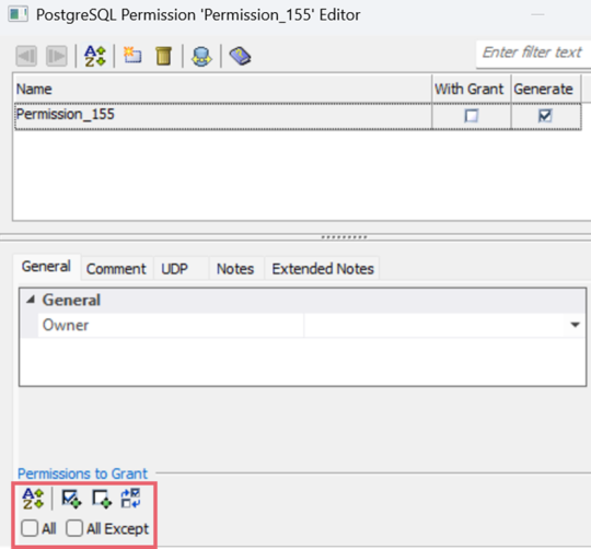 Postgresql Permission Editor New Icons