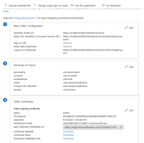 Saml After Uploadmetadataxml User.groups