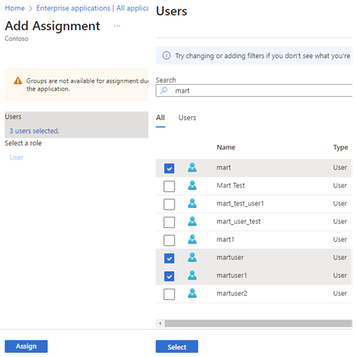 Saml Userlist